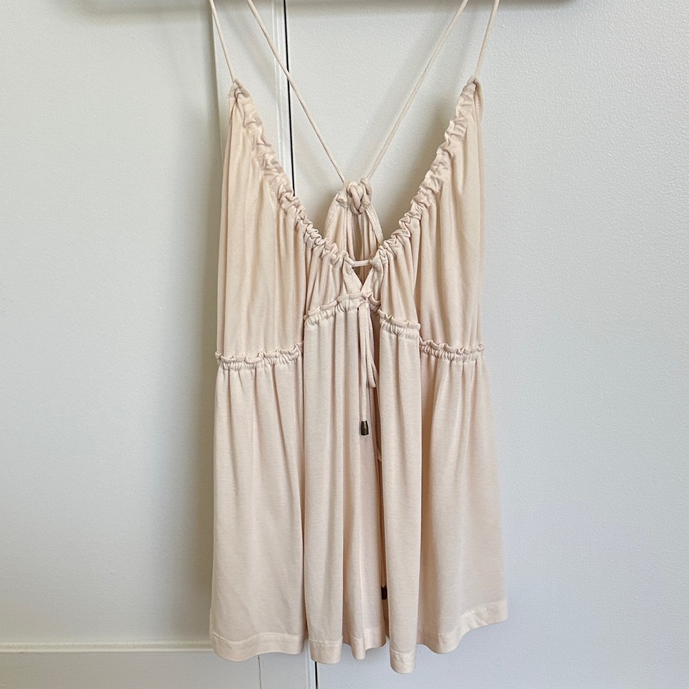 Free People Cream Camisole with Spaghetti Straps